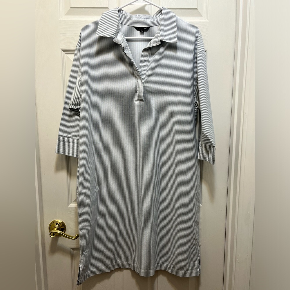 Land’s End Striped Cotton Shirt Dress size 12